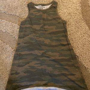 CAMO A-LINE SLEEVELESS COTTON DRESS